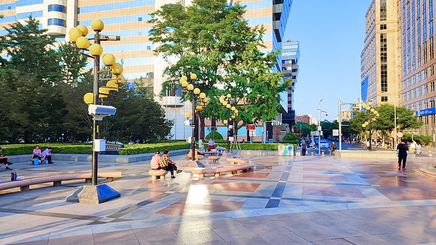 清聽(tīng)聲學(xué)智慧舞場(chǎng)系統(tǒng)（定向廣場(chǎng)舞音響）在北京西城區(qū)金融街廣場(chǎng)正式使用