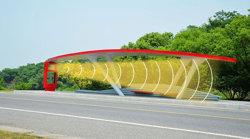 公交站臺，定向擴聲音箱