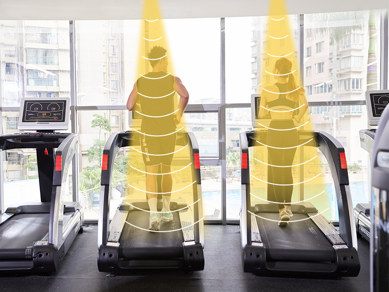 健身房跑步機(jī)定向音響發(fā)聲示意圖