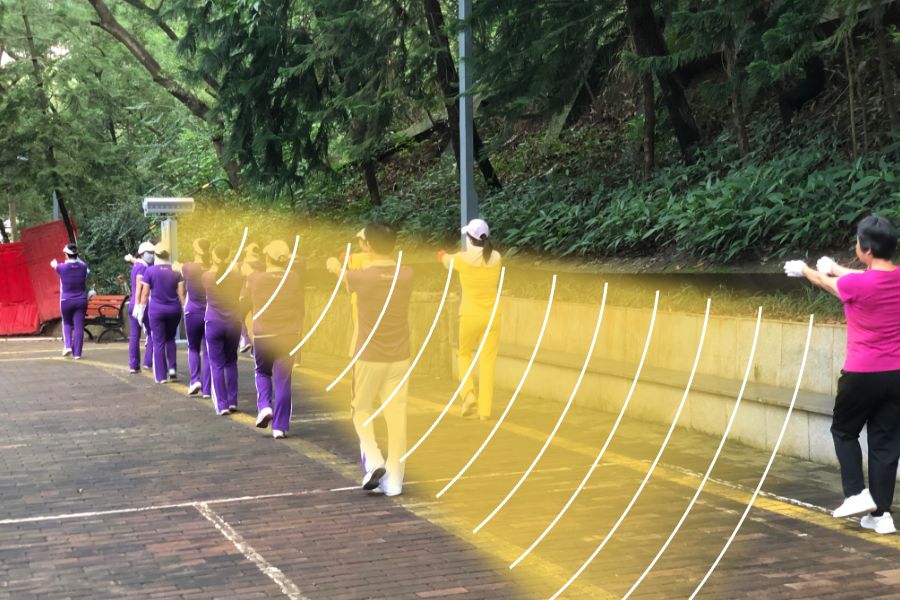 廣場(chǎng)舞定向音響案例帶聲波效果